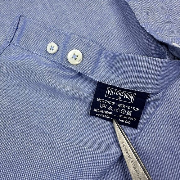 Vilebrequin Men's Blue Long Sleeve Cotton Business Career‎ Work Shirt XXL/C48.25 - Picture 7 of 14